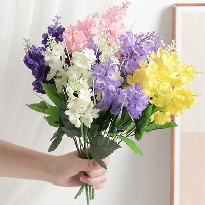 Hot Selling 1Pcs/33cm Pink 5Forks Hyacinth Artificial Hyacinth Silk Flowers Fake Bouquet for Wedding Home Room Party Decoration