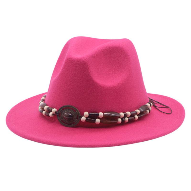 European and American Woolen Jazz Hat, Flat-brimmed Big-eave Hat, Autumn and Winter British Style Men's and Women's Fashion, Felt Hat Top Hat