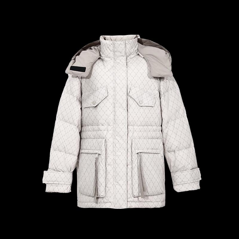 Women's Fashion Hooded Mid-Length Down Jacket