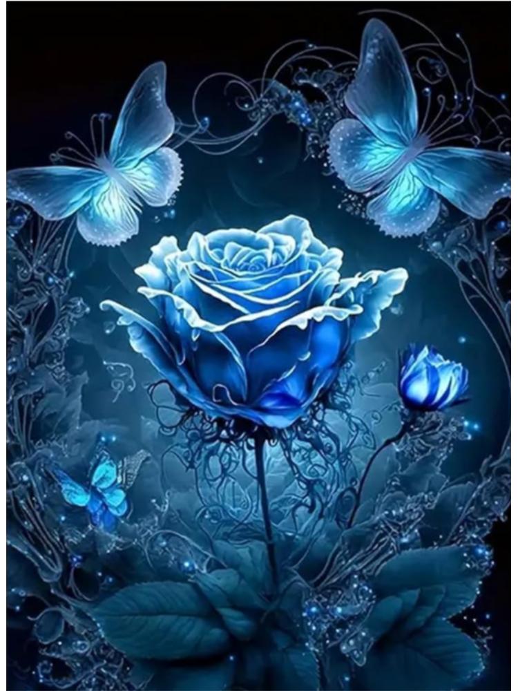 5DDIY Diamond Painted Butterfly Animal Diamond Cross Embroidery Dream Flower Embroidery Landscape Home Wall Decoration