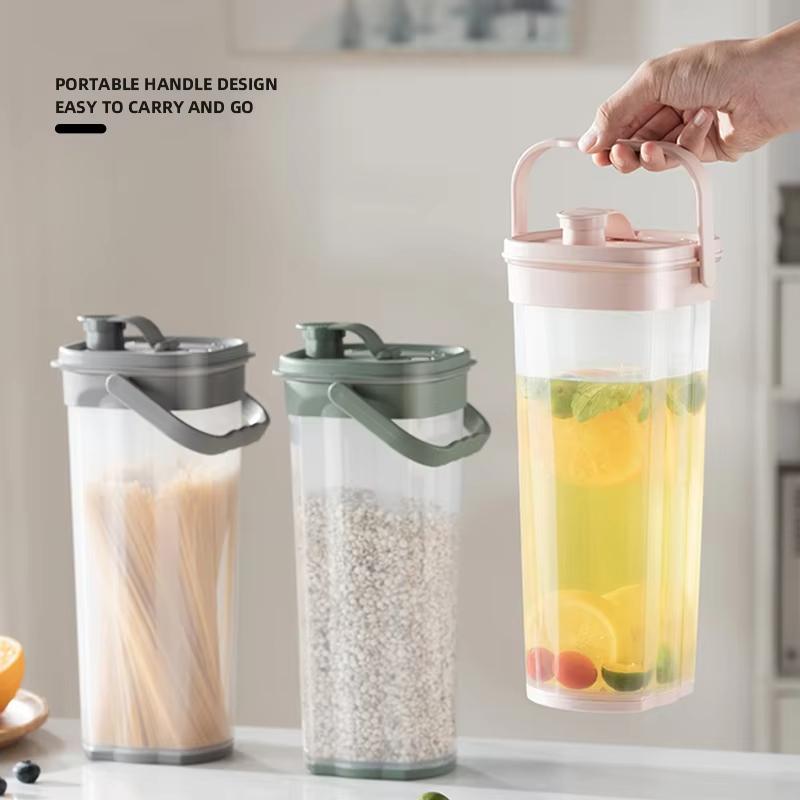 Refrigerator Water Pitcher With Spout Leakproof Cold Drink Dispenser For Fruit Tea Lemonade Iced Coffee BPA-Free Plastic