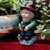 Fishing Figurines Home Decor Resin Old Man Fishing Figurines Cartoon Colorful Home Decor Fadeless Decoration For Garden Rockery