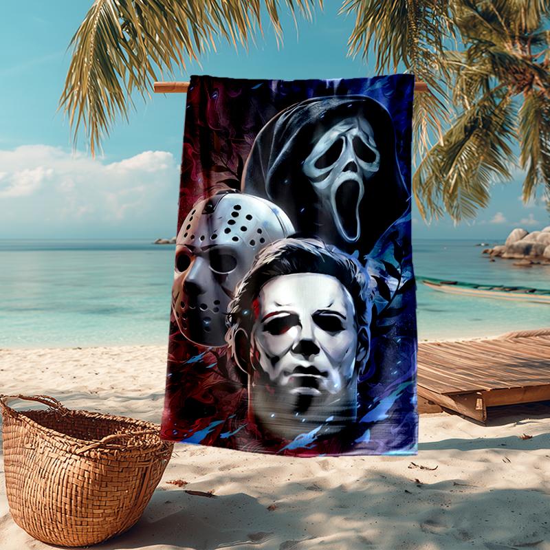Ultra-Soft Beach Towel with Halloween horror Theme,Ideal for Pool - Camping, Diving - Perfect Travel Essential, Vibrant Beach Towel.
