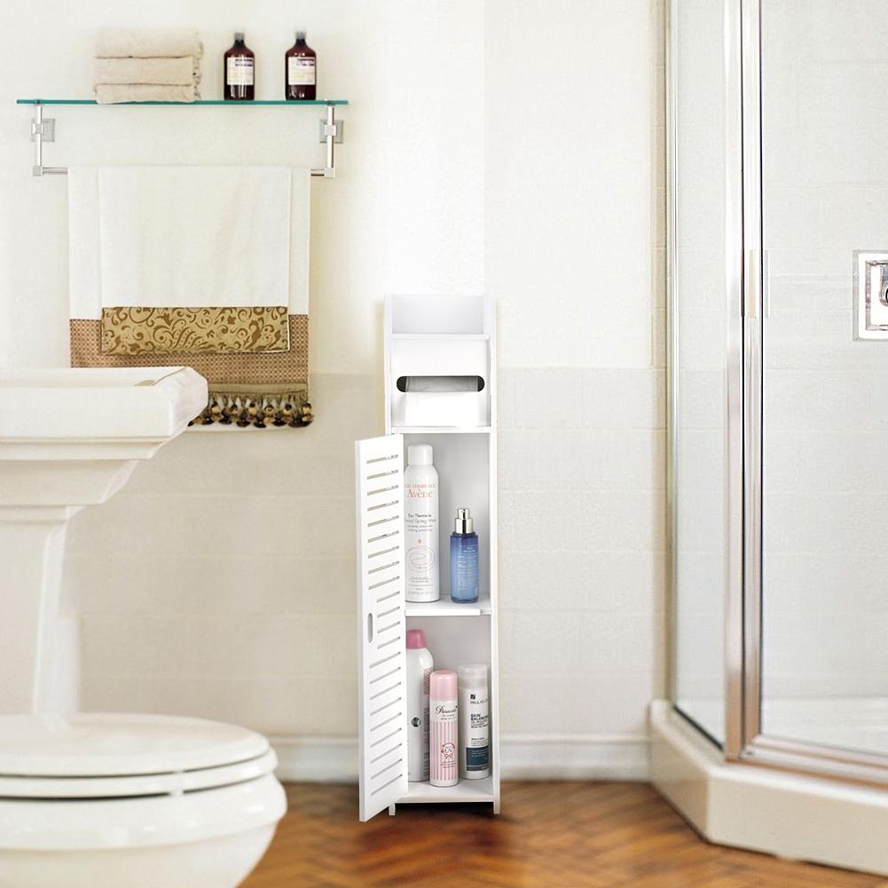 Toilet Beside Cabinet 31.5in High 6.7in Wide Waterproof High Stability Bathroom Storage Cabinet
