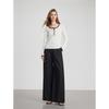 ELLE Women's Color Block Lambswool Henley Knit Sweater