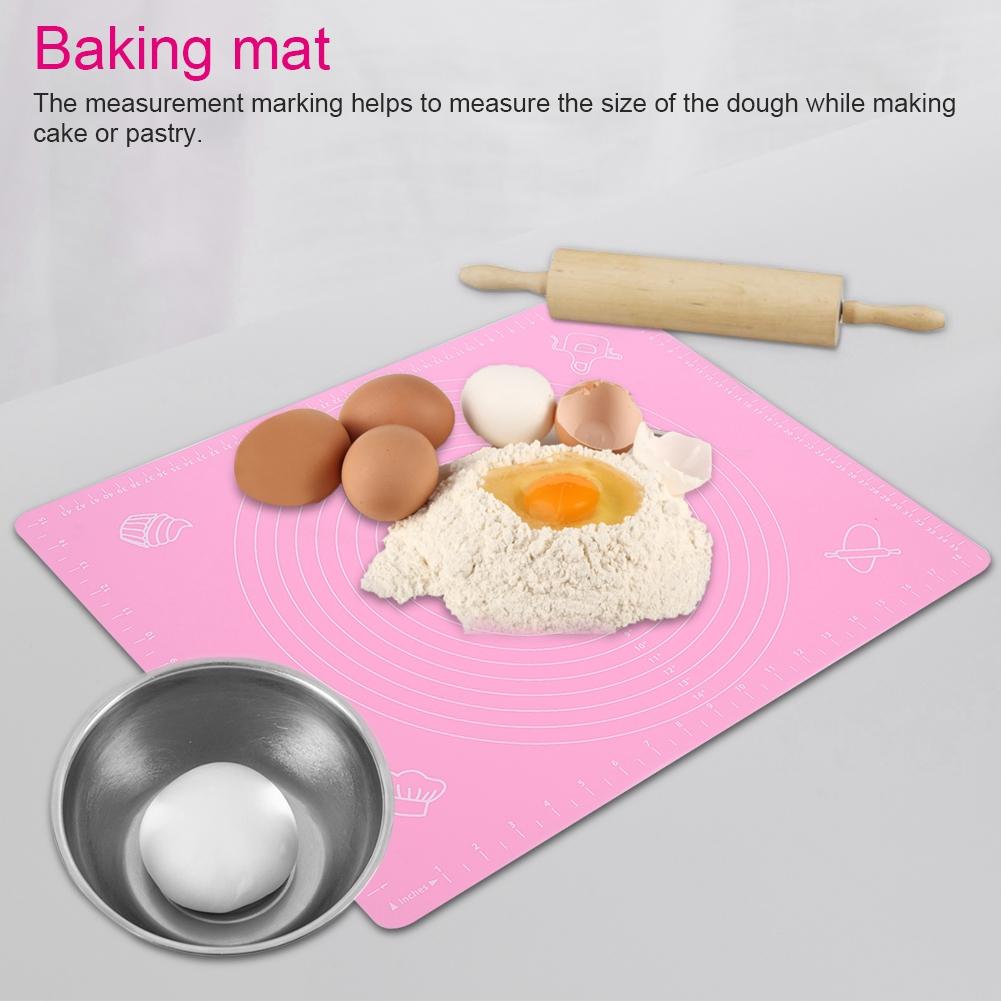 Halkfri Silikon Bakmatta Non-stick Rullande Degplatta för Bakplåtsfoder