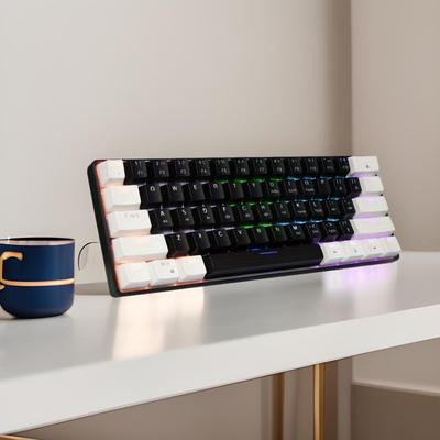 Kompakte mechanische RGB-Tastatur mit 61 Tasten: Tragbarer kabelgebundener Mini für Gaming und den Einsatz im Büro