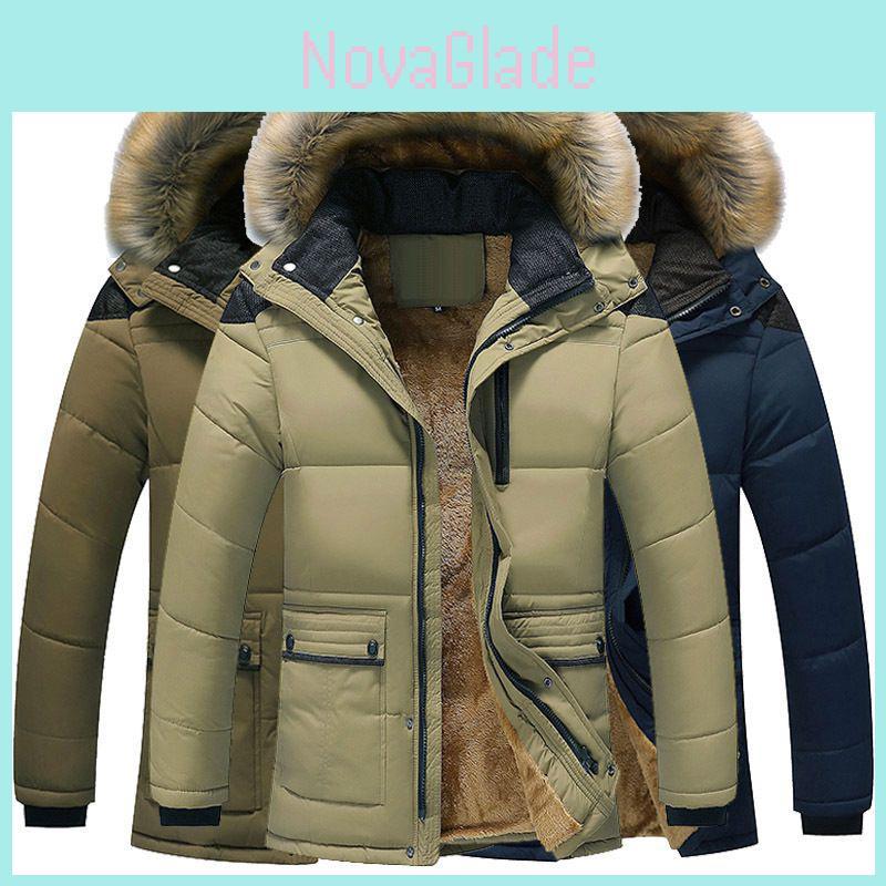 Men's Military Coat Thicken Warm Outwear Parka Hooded Jacket Outdoor Winter Fashion