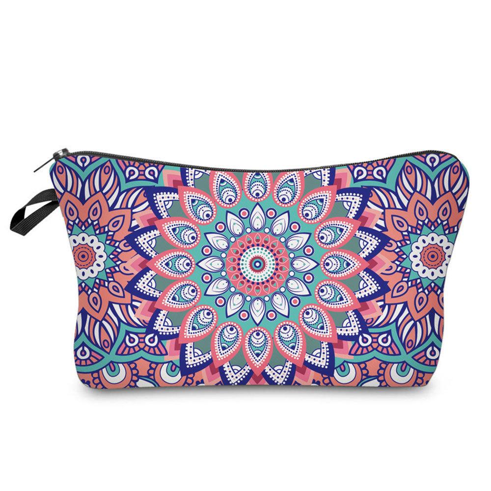 Women Flower Print Cosmetic Bag Toiletries Organize Travel Storage Case 6431