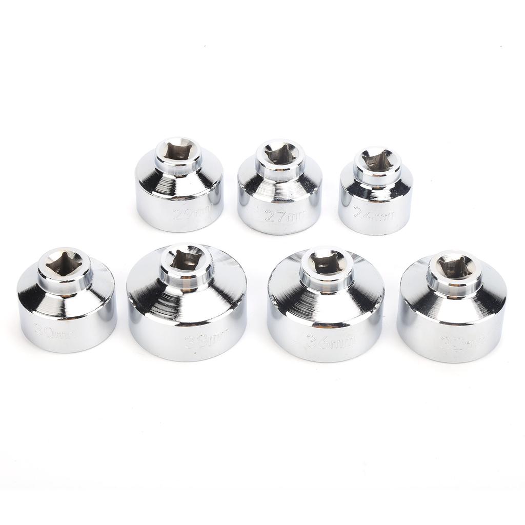 7pcs Set Oil Filter Wrench 24 27 29 30 32 36 38mm Universal for Vehicles with Newer Paper Cartridge Housing Design