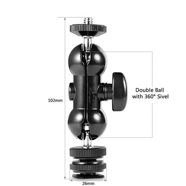 In-Stock Universal Metal Double Ball Head Mini Arm & Strong Crab Claw Clip Holder