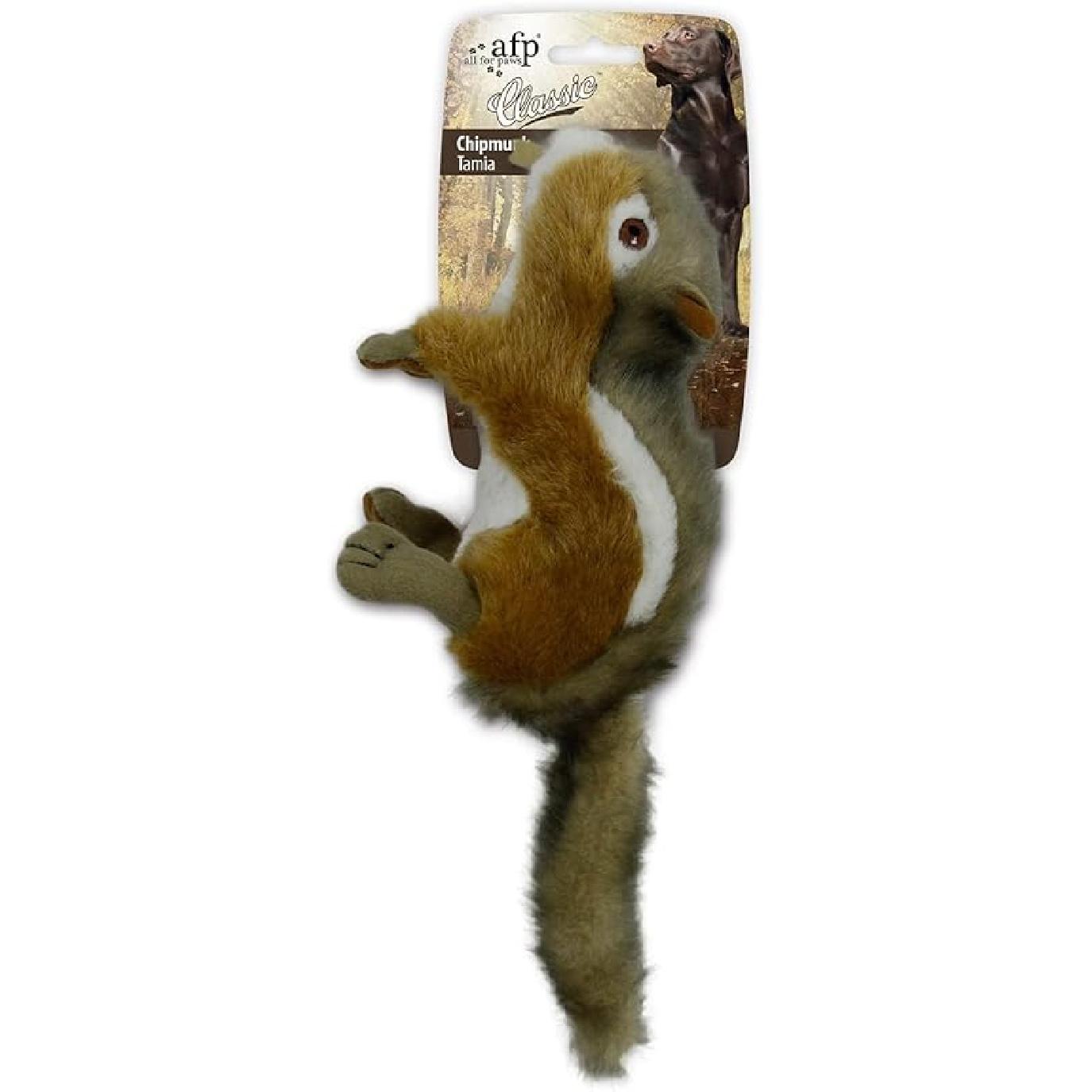 ALL FOR PAWS Interactive Dog Squirrel Plush Squeaky Toy - Perfect Puppy Enrichment Toy, Large Chipmunk