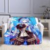 Deka Genshin s kresleným potiskem flanelová měkká a pohodlná deka rozkládací pohovka, kterou musíte mít jako dárek k narozeninám