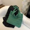 Große Kapazität Damen Strohgewebte Tasche Fauler Stil Tragetasche Einfache Gestrickte Handtasche Strand
