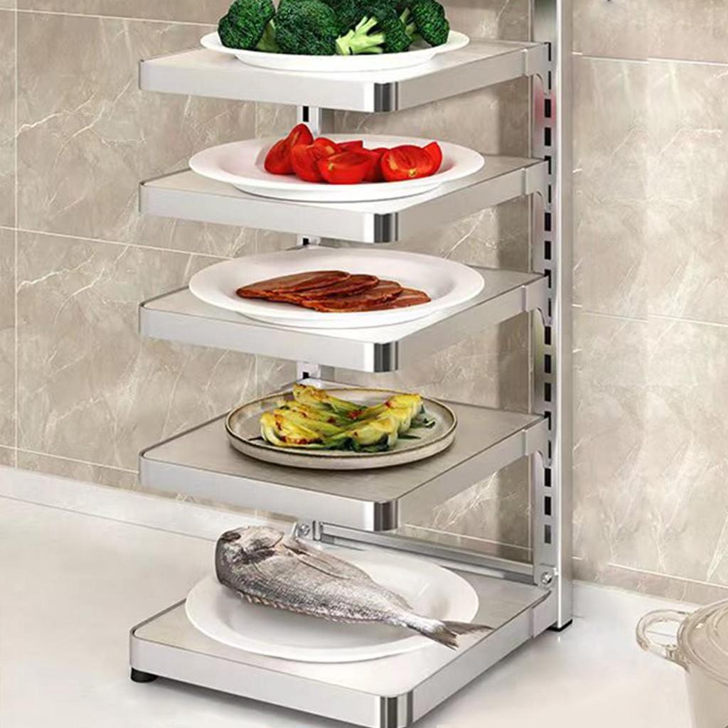 Pot Pan Rack Pots and Pans Organizer for Cabinet Countertop Home Accessories 5 Tier