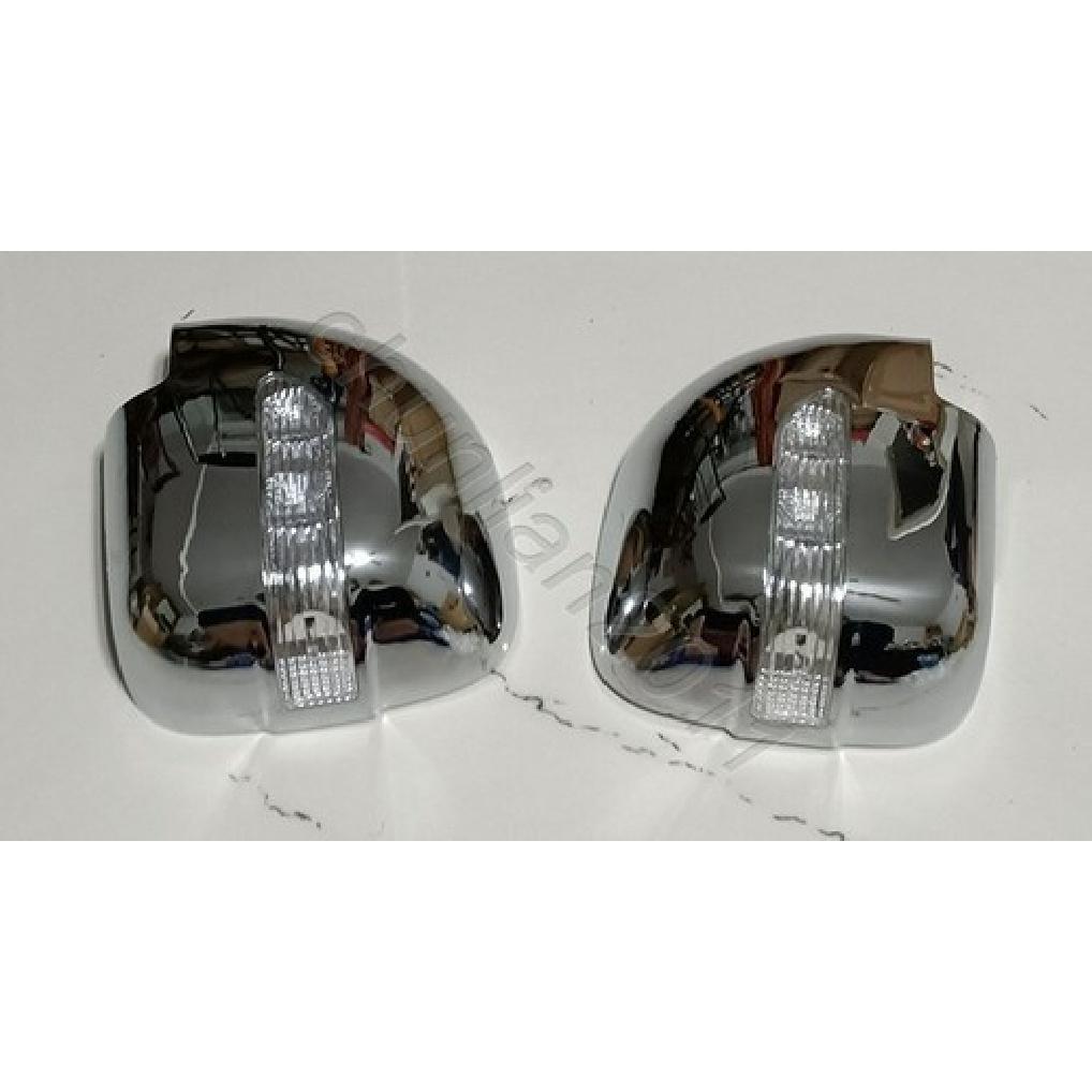 Chrome Side Mirror Cover Trim for 01-06 Mitsubishi Montero Rearview LED Light
