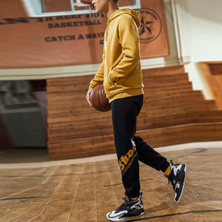 Anta Knitted Breathable Letter Print Casual Sports Pants Men Bottoms Black 152131327-2