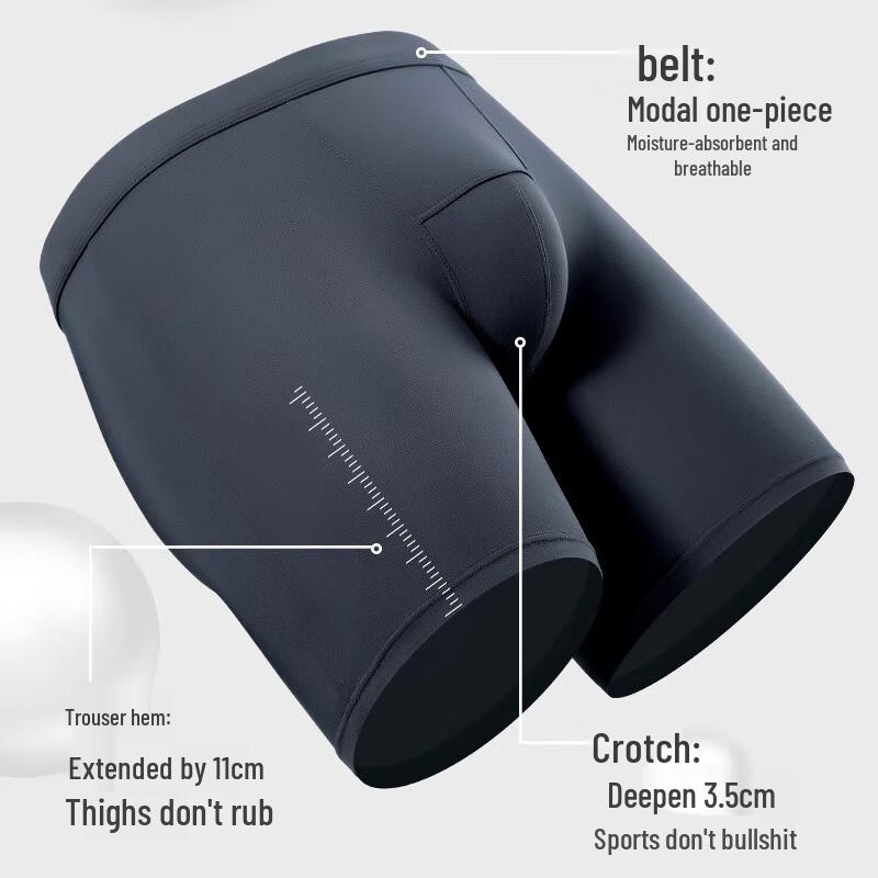 LANGSHA Men's Modal Ice Silk Anti-Chafe Boxer Briefs