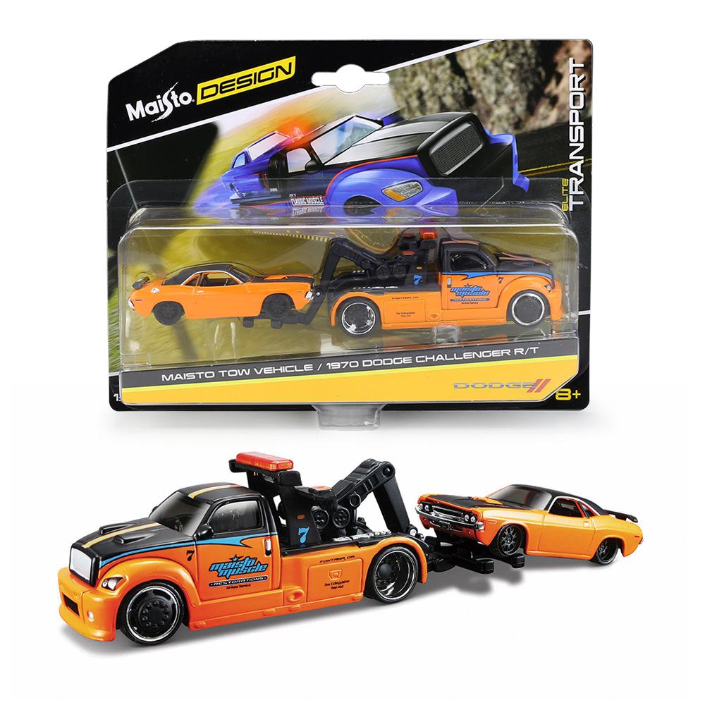 AAAOO1 Maisto 1:64 FLATBED/1988 BMW M3 E30 1965 FORD MUSTANG elite transport Die-casting car model collection gift toy