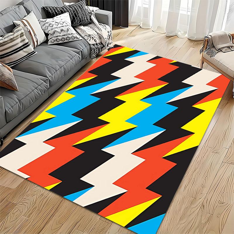 Colorful Lightning Bolt Pattern suitable as a non-slip mat for the living room or bedroom sofa