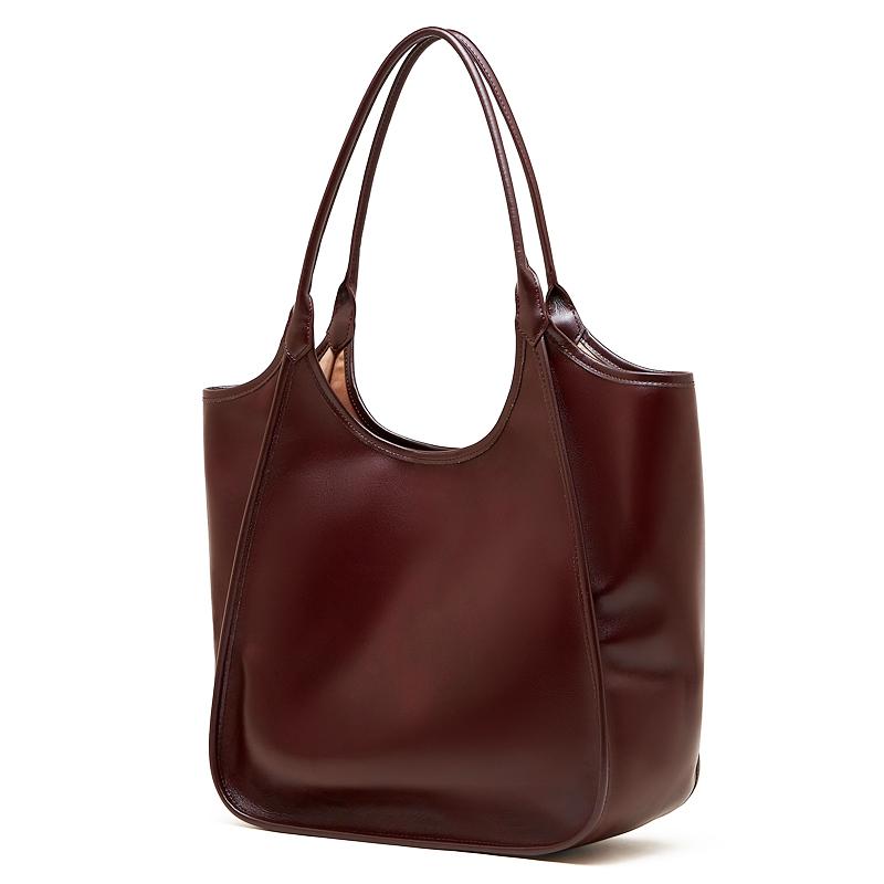 HIFASHION Genuine Leather Women Shoulder Bags Retro Large Capacity Cowhide Hobo Purses Big Bucket Shopping Travel Tote Handbags