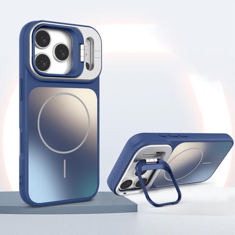 Luxury AG Frosted Magnetic Shockproof Phone Case For iPhone 17 16 15 14 Plus 13 12 11 ProMax Stand Lens Protection Back Cover