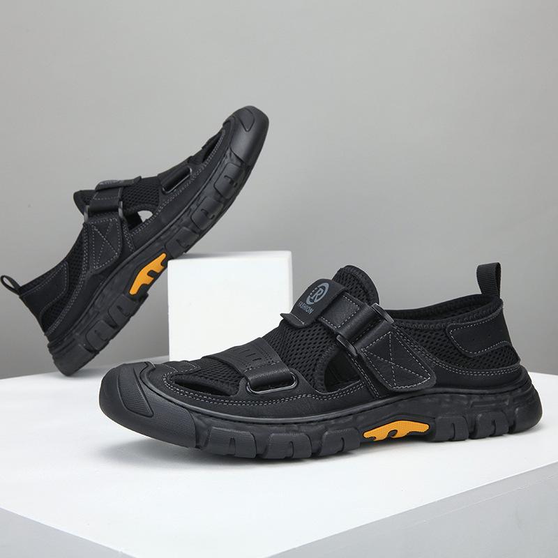 Sandals, Men's Beach Shoes, Summer New Style, External Wear, Anti Slip, Sports and Leisure, Mesh Breathable Toe Cap Hiking Shoes