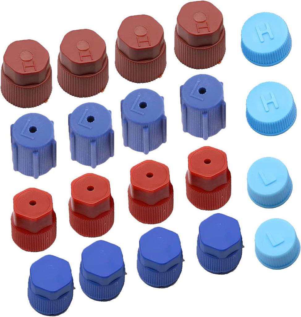 20 Pack Convenient Repair Tool Set R134A Adapters Cover Set Repair Tool Maintenance Accessory Suitable for R134A/R12