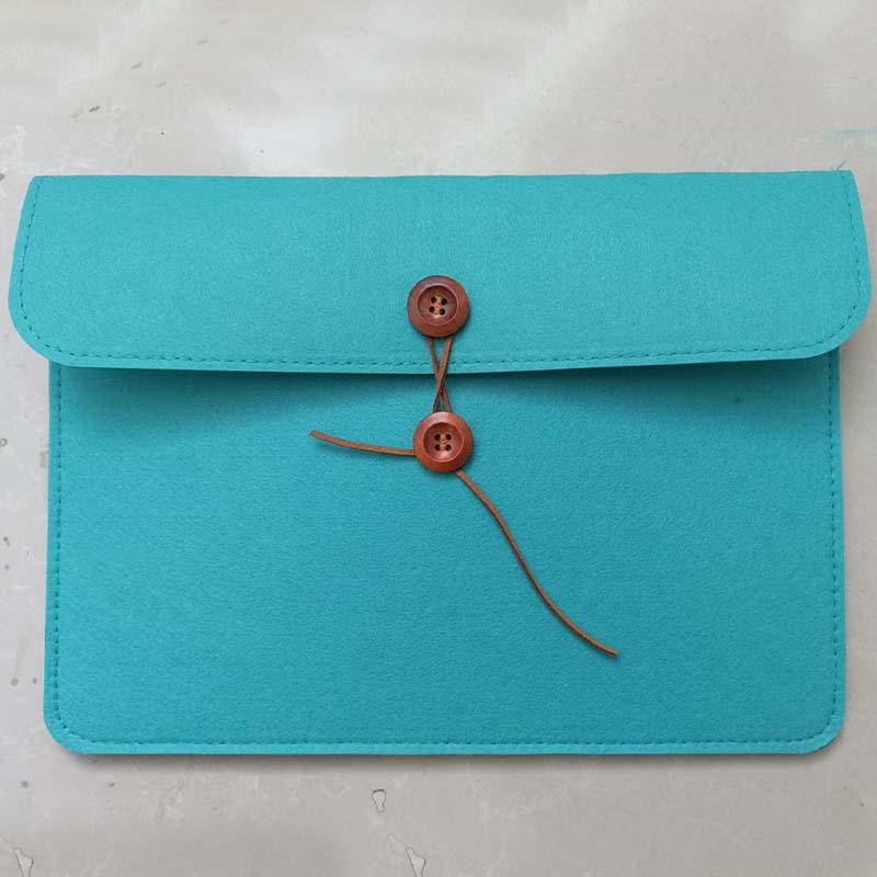 Felt Button-Closure File Bag for Office, Student, Tablet, and Exam Papers - Customizable