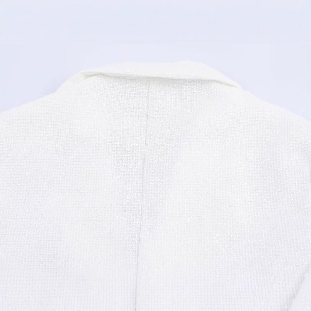 2025 Spring Women's European & American Style Casual Single-Breasted White Blazer