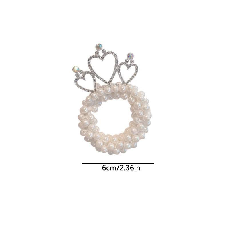 Sweet and Romantic Style Children's Updo Head Ponytail Princess Crown Headpiece Imitation Pearl Fashion Exquisite Headband