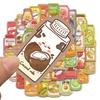 50PCS Summer Drinks Sticker Cartoon Skateboard Aesthetic Retro Phone Laptop Bicycle Luggage Waterproof Bicycle Decal Stickers