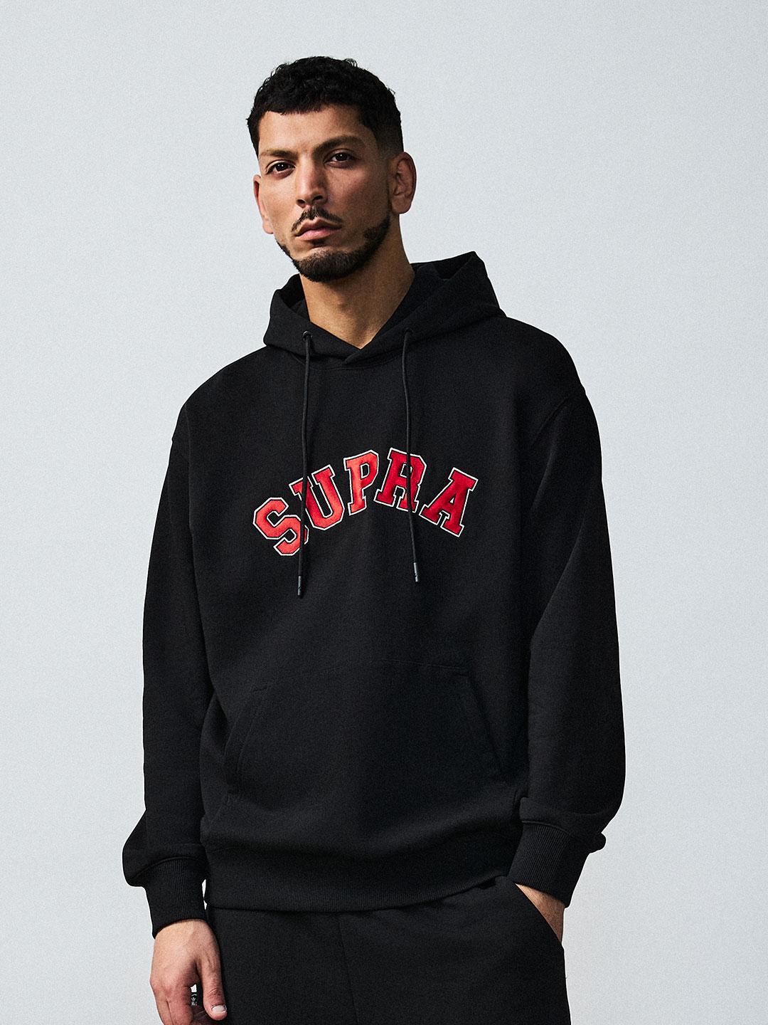 Худи Supra Varsity с логотипом-аркой (черный) Bks/M