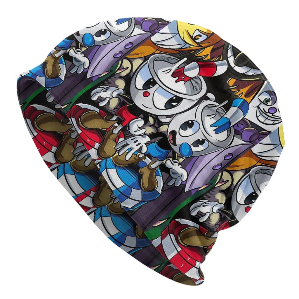Great Retro Game Battle Cuphead Skullies Beanies Hats Spring Unisex Outdoor Caps Warm Multifunction Bonnet Hats