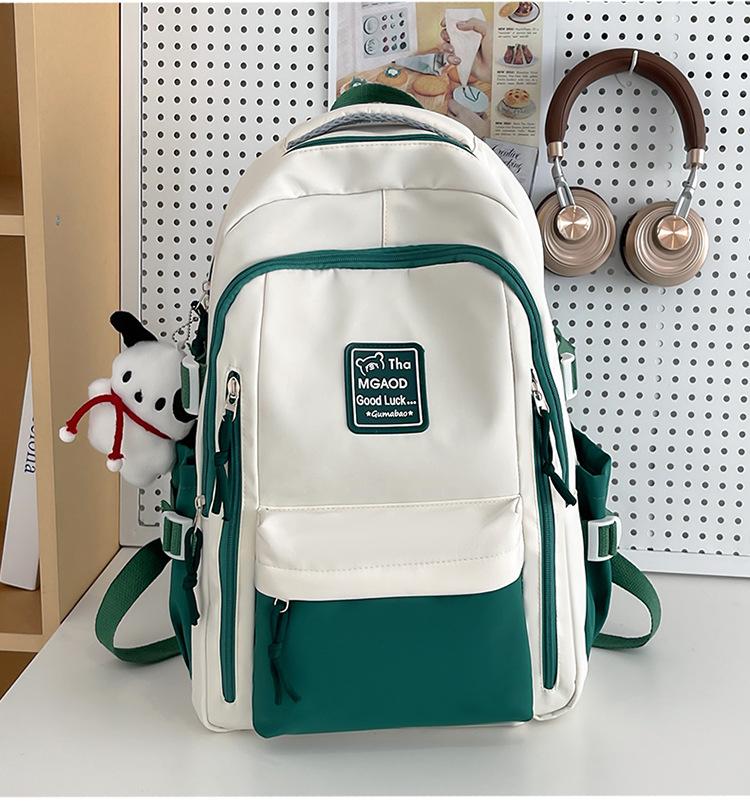 Student Schoolbag 2025 New Contrasting Color High-end Backpack Women's Large-capacity Casual Backpack