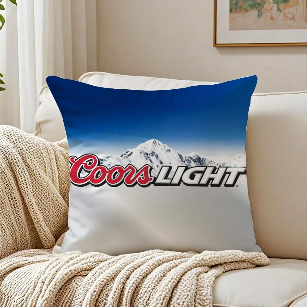 Classic American Beer Art CCoors Cushion Cover Linen Pillowcase Soft for Sofa Bed Home Room Decor