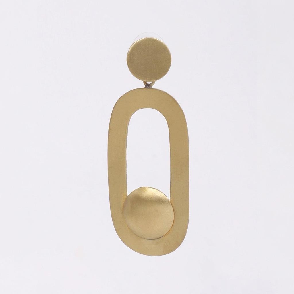 Alma Orbit Frame Handmade Brass Earrings