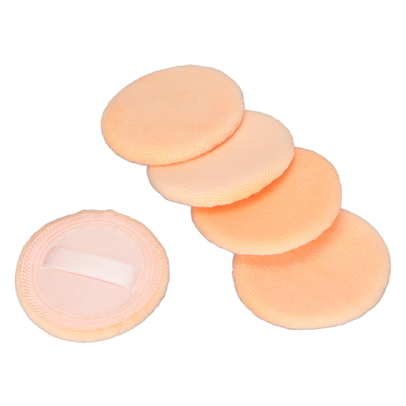 5 шт. Пуховка для пудры Мягкая текстура Моющаяся Хорошо набирает пудру Три цвета в наличии Пуховка для пудры для макияжа лицаОранжевый