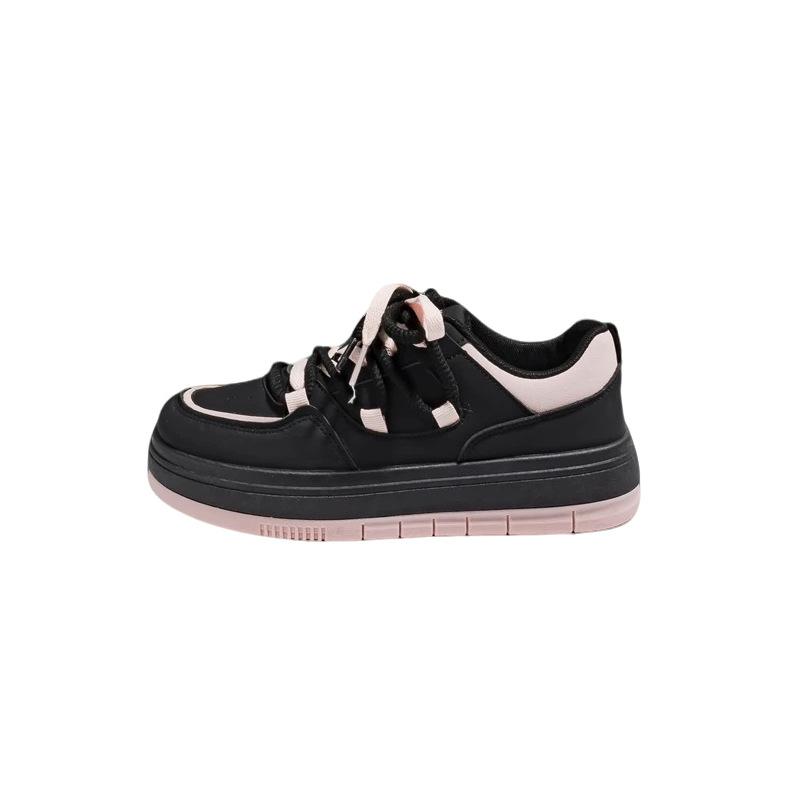 Popular Niche Original Black Powder Shoes Women's 2025 New Casual Spring Women's Shoes Versatile Platform Sports Board Shoes