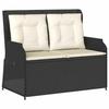 VidaXL Banc inclinable de jardin avec coussins noir résine tressée, banc de jardin, siège de jardin, banc de terrasse, banc 368955