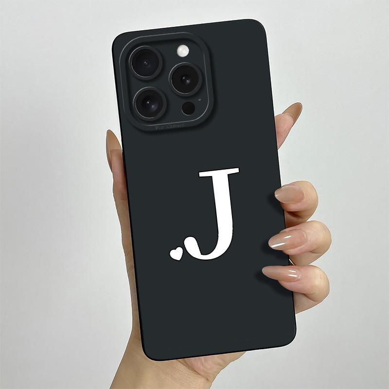For iPhone 14 Pro Max Case iPhone 14 Plus Phone Case iPhone 14 Pro Cover Cute Couple Initial Letters Square Skin Matte Cover