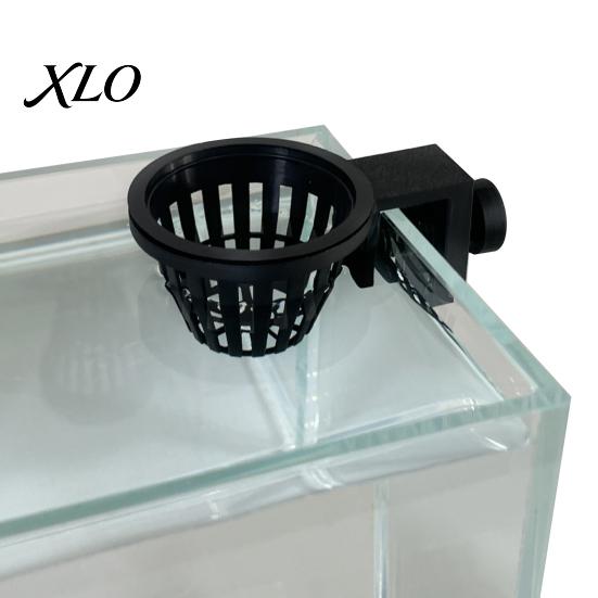 Freshwater Tank Planter Aquarium Plant Holder, Top Hanging Fish Planting Basket with Screw Clamp for Anubias, Aquatic Plants Hydroponic Net Cup