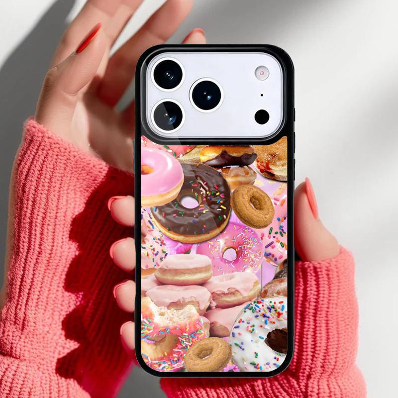 Süße Cremige Rosa Donut Handyhülle für iPhone 17 16 15 14 13 Pro Max Rückabdeckung für 12 11 Pro Hülle