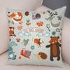Cute Animal Pattern Cushion Cover Cartoon Friends Monkey Penguin Zebra Donkey Design Soft Square Pillow Home Decor Gift xcm