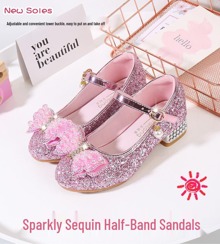 Mädchen Kristall Schmetterling Prinzessin Schuhe - Weiche Sohle Pailletten Ballerinas für Große Kinder