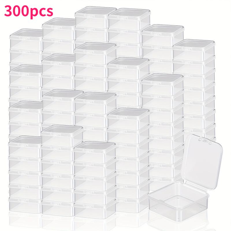 300 Pack Bulk Clear Plastic Storage Boxes with Lids Transparent Container Jewelry Beads Earrings Crafts Trinkets Organizer Boxes 16070₽