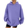 Women's Hooded Long Sleeve Sweatshirt Loose Fit Streetwear Solid Color Pullover Hoodie