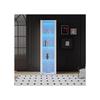 Vitrine Blanche Brillante Avec Éclairage LED, 3 Étagères En Verre, 55*38*166 Cm, Vitrine