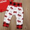 Christmas Newborn Baby Clothes Set Romper Long Pants Beanie Hat