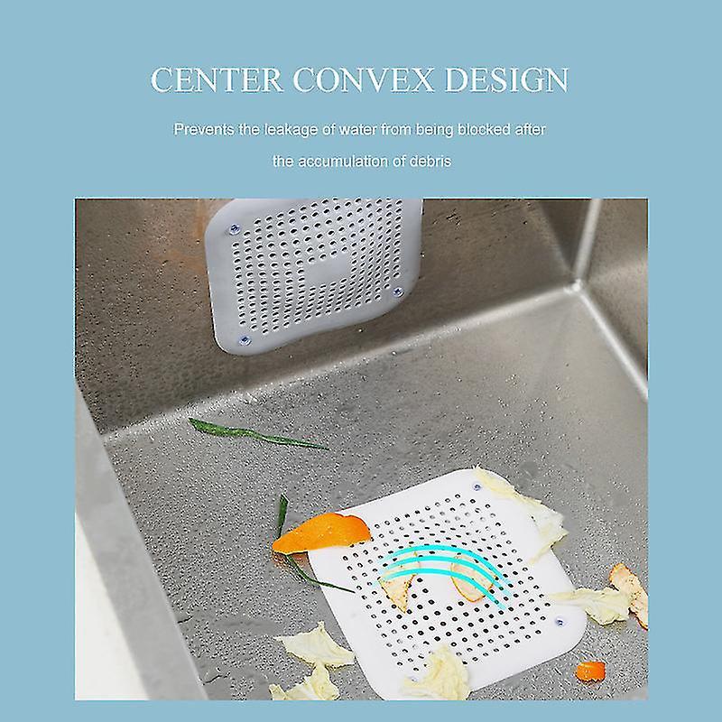 Other Sink Accessory 2 Pieces Floor Drain Hair Strainer Bathroom Sewer Round Kitchen Sink Sewer Hair Anti-clogging Cover, White Scrollsqy